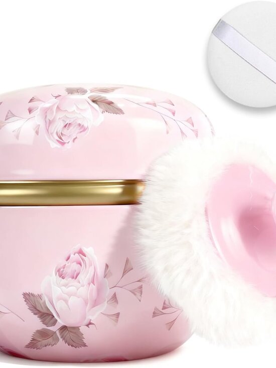 Other - Body Powder Puff and Container, 3.15" Portable Empty Body Powder Container for B